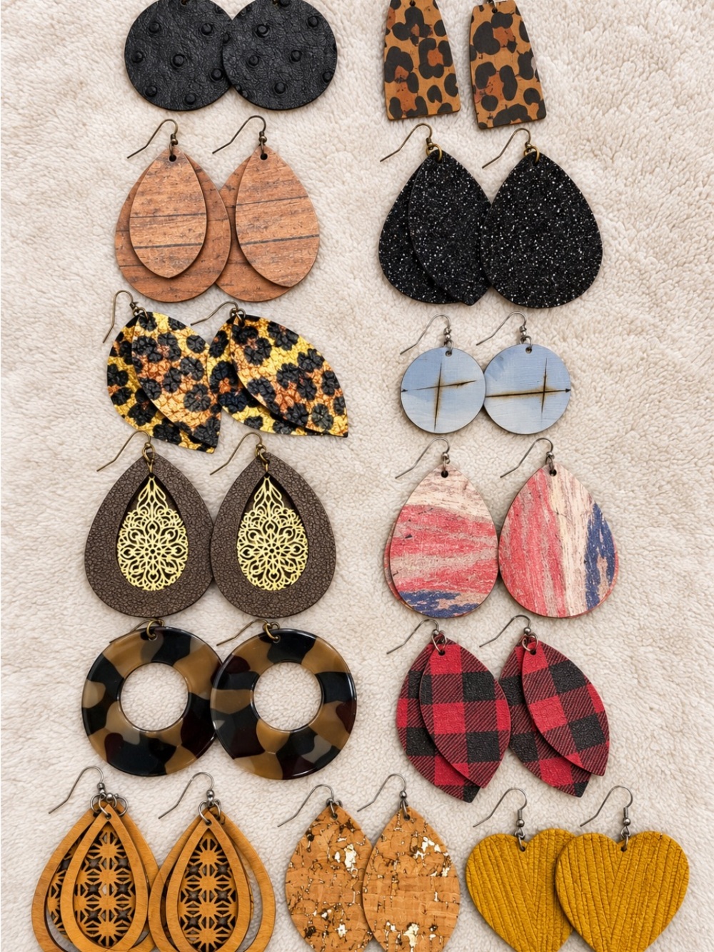 Boho statement earring lot 13 pair